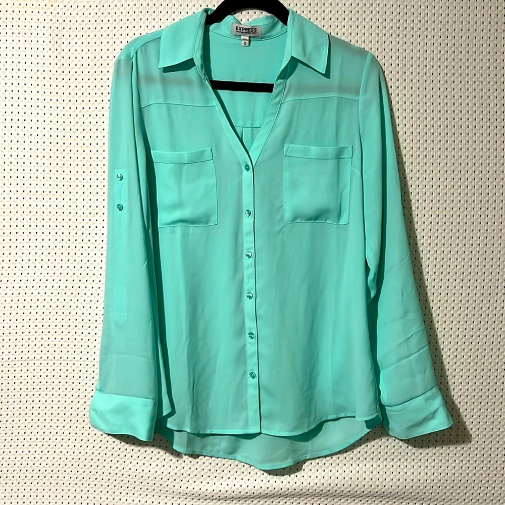 Express - medium portofino shirt in light blue - lightly used